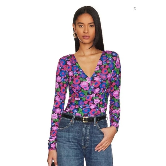Sanctuary Tops - Sanctuary Eye Catcher Floral V-Neck Blouse – Size Large – NWT